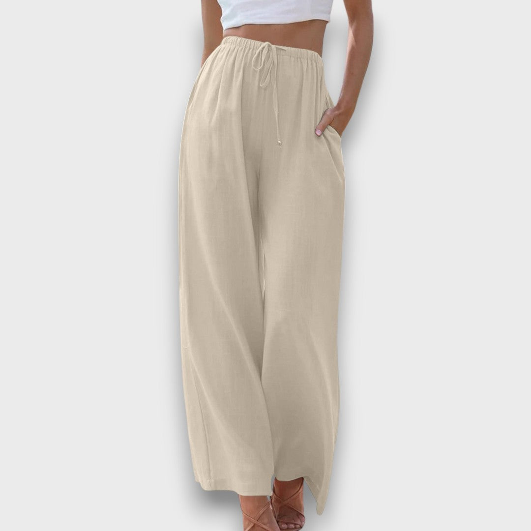 Elvaya – Airy Pants with Drawstring and Wide Leg