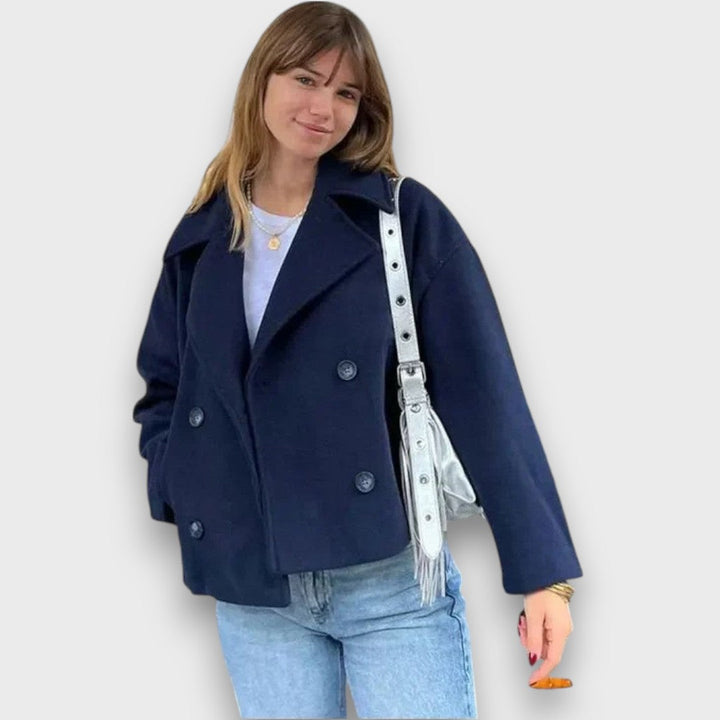Pinalle – Short Coat with Lapel Collar
