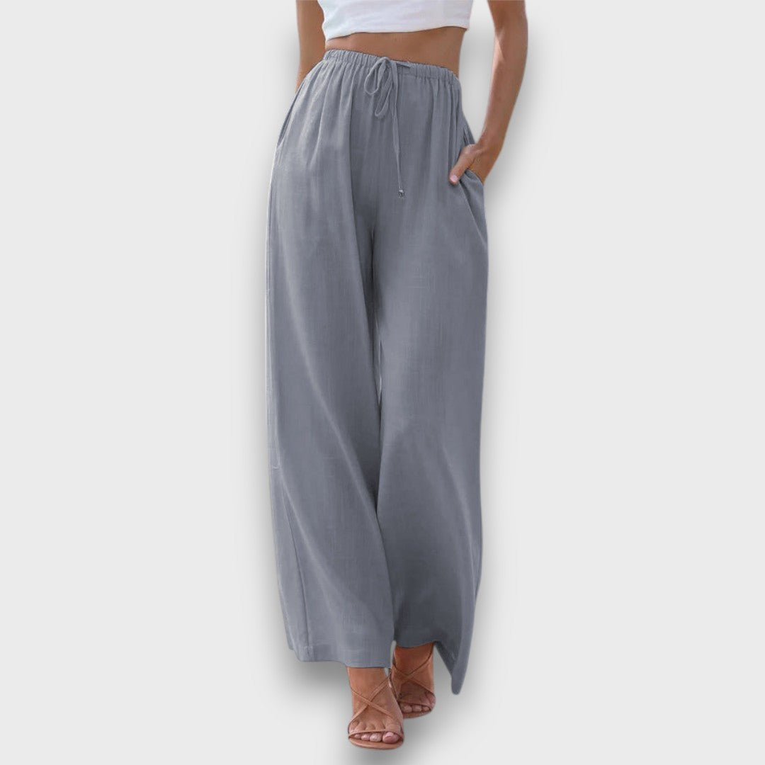 Elvaya – Airy Pants with Drawstring and Wide Leg