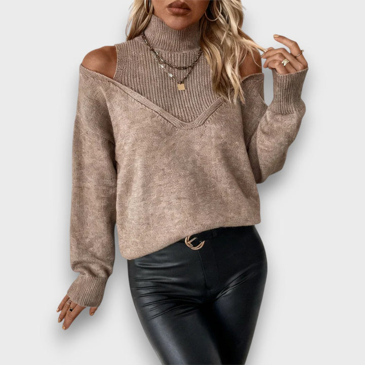 Lanie – Off-Shoulder Turtleneck Sweater
