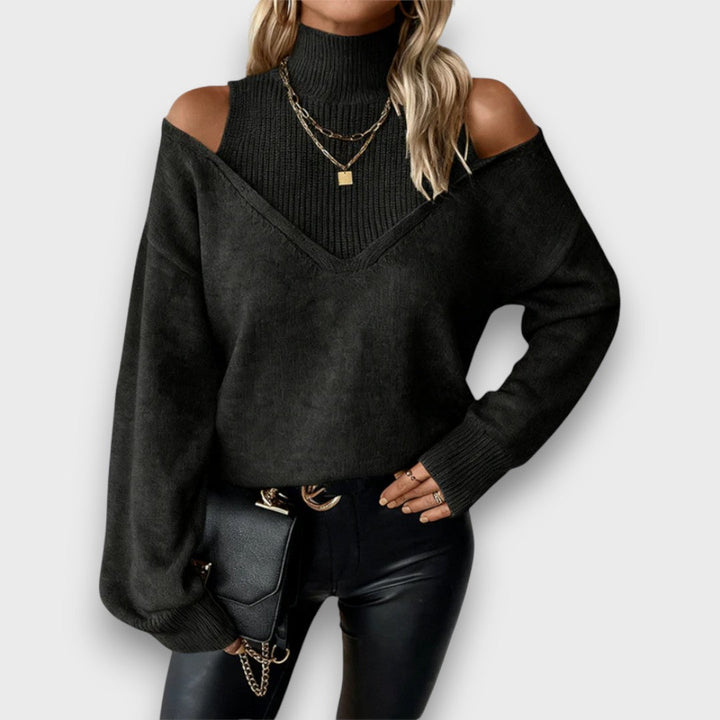 Lanie – Off-Shoulder Turtleneck Sweater