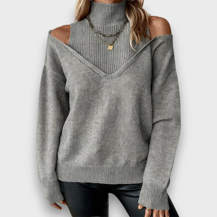 Lanie – Off-Shoulder Turtleneck Sweater