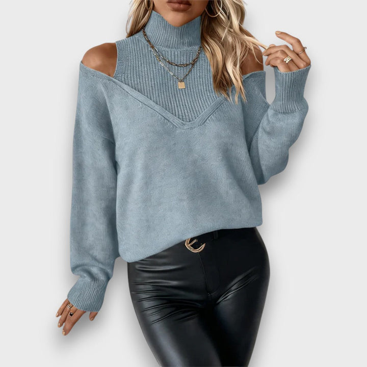 Lanie – Off-Shoulder Turtleneck Sweater