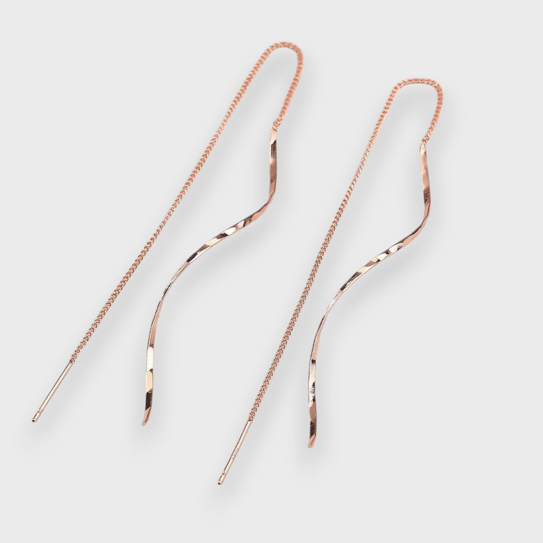 Elwira – Long Earrings with Wave Shape