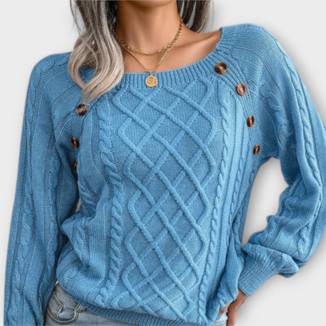 Naelle – Knitted Sweater with Buttons