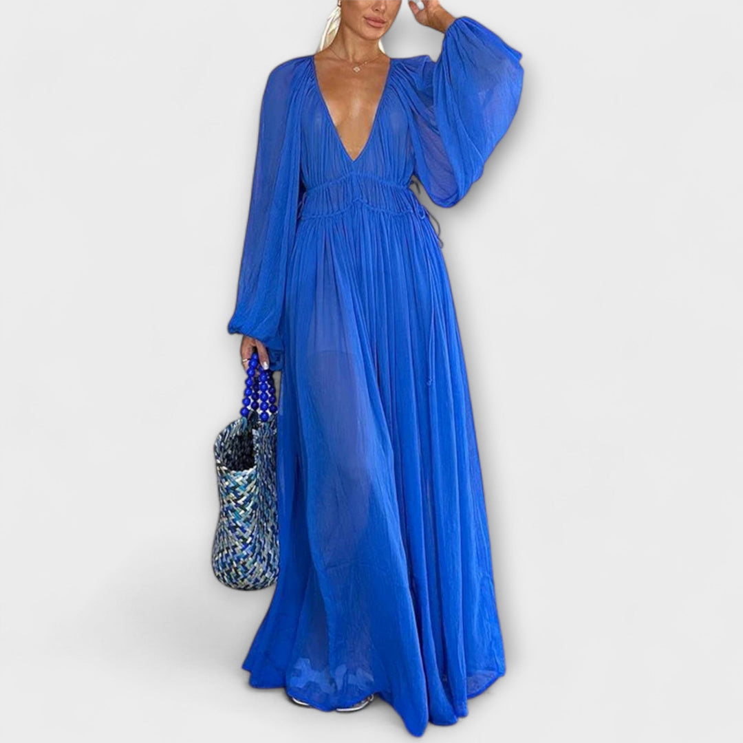 Marienna – Maxi Dress with Artistic Pleats