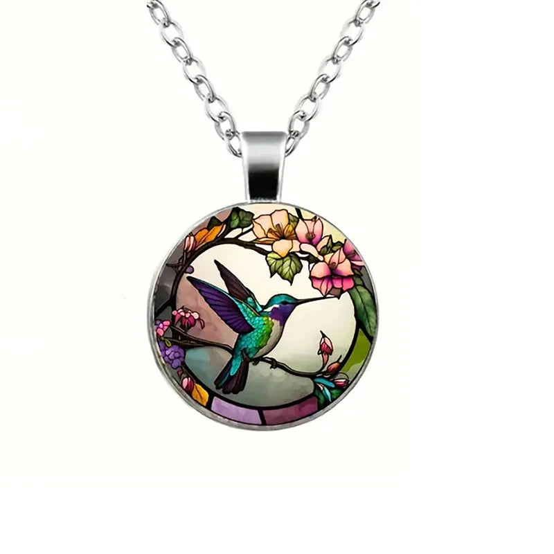 Maribela – Round Hummingbird Pendant with Soft Color