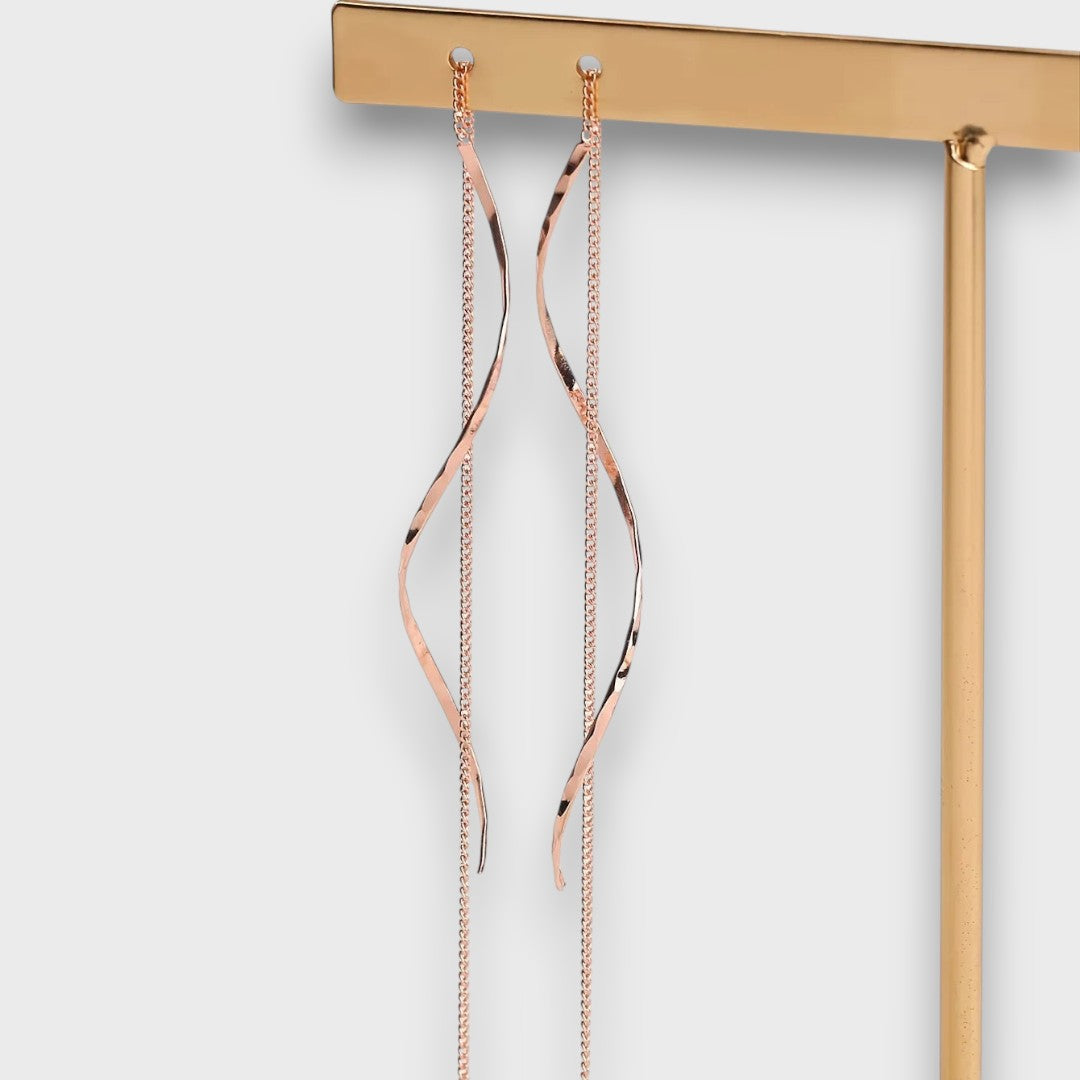 Elwira – Long Earrings with Wave Shape