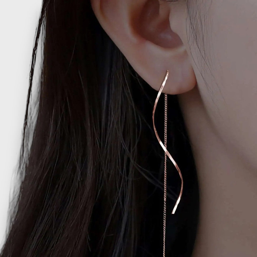 Elwira – Long Earrings with Wave Shape