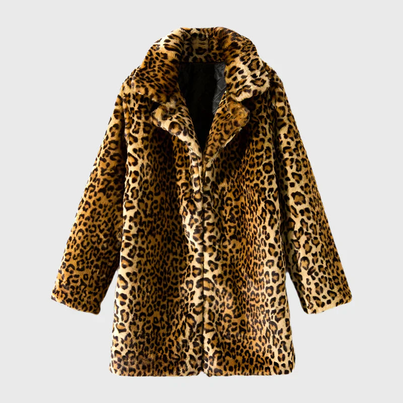 Laureline – Faux Fur Leopard Coat