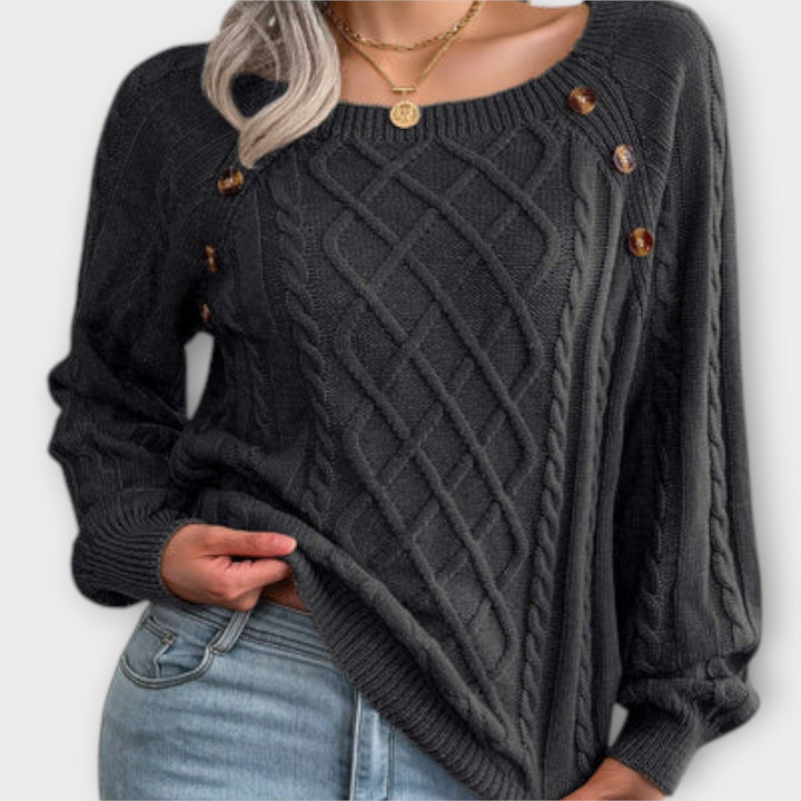 Naelle – Knitted Sweater with Buttons