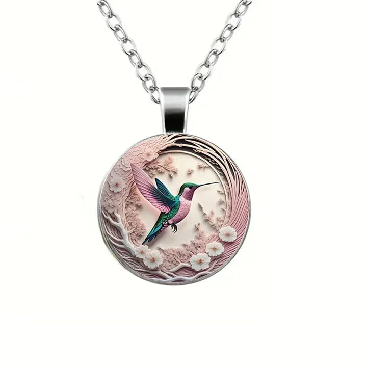 Maribela – Round Hummingbird Pendant with Soft Color