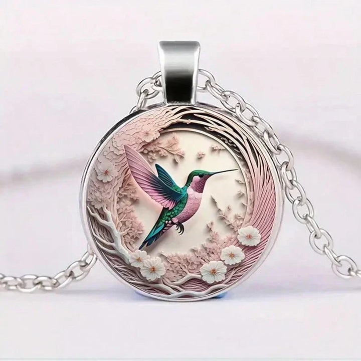 Maribela – Round Hummingbird Pendant with Soft Color