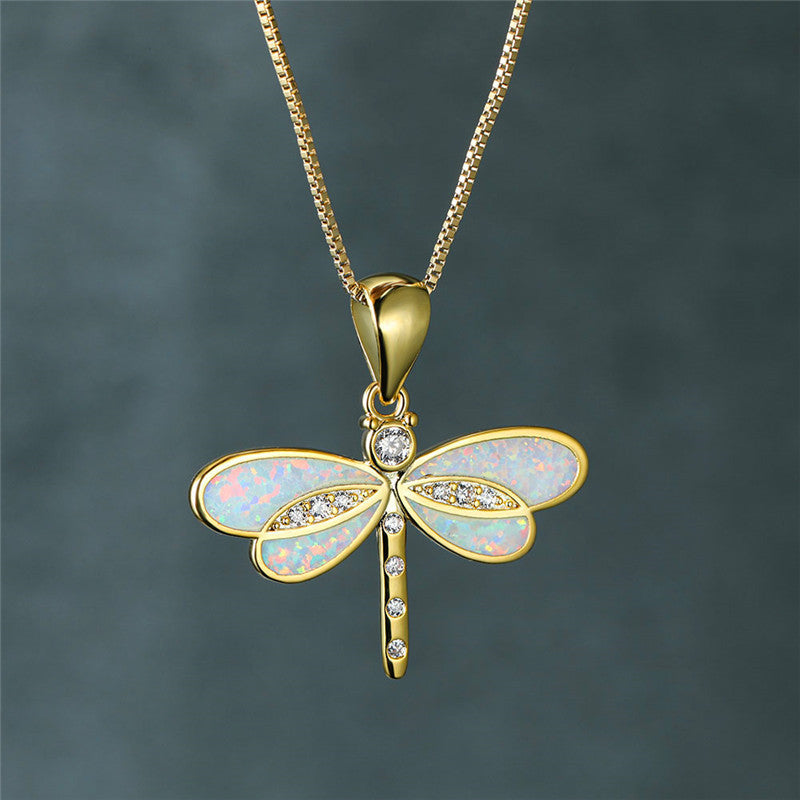 Elunaria – Dragonfly Necklace with Shimmering Accent