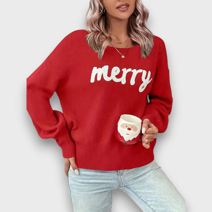Merry – Christmas lettering sweater