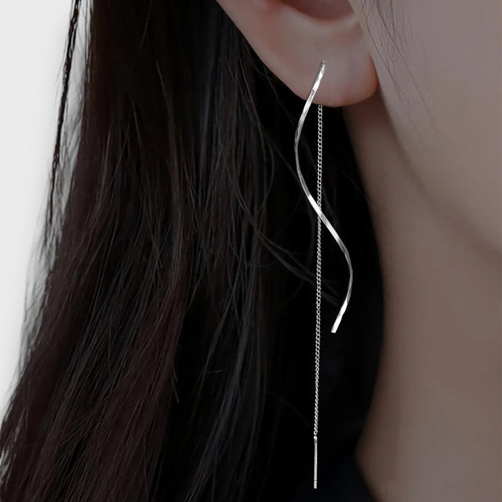 Elwira – Long Earrings with Wave Shape