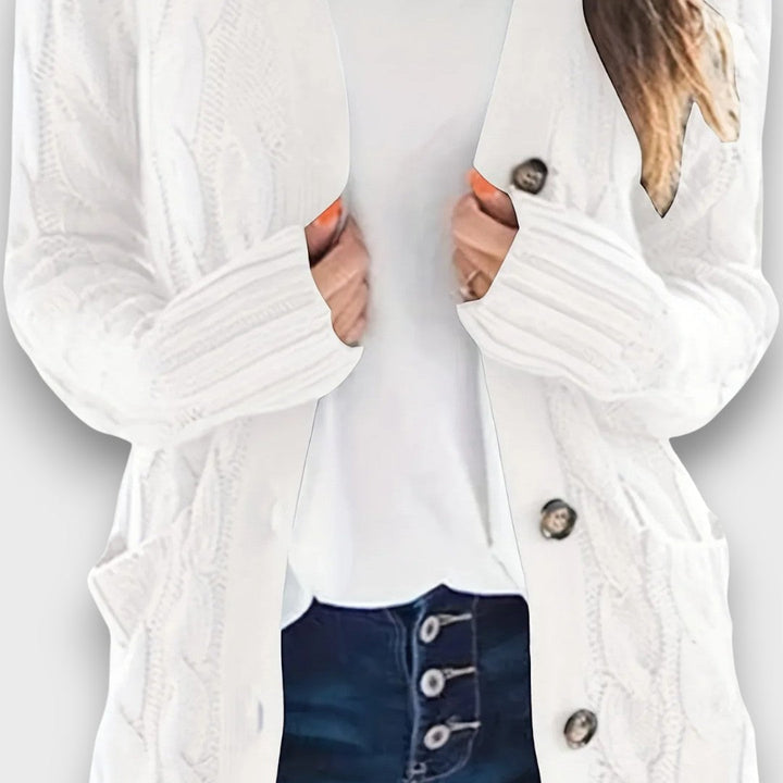 Dionara – Cozy cable knit cardigan