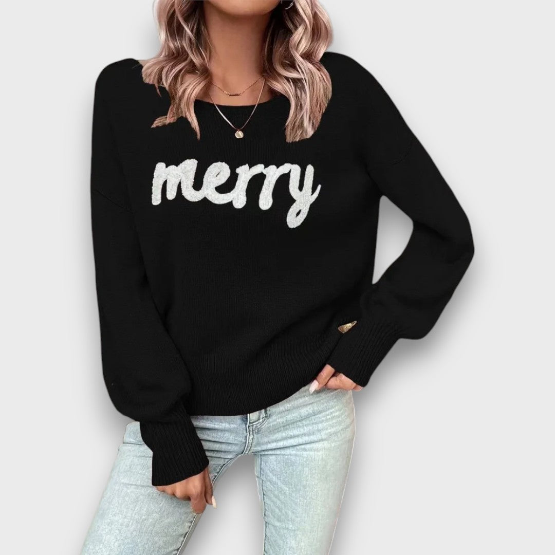 Merry – Christmas lettering sweater