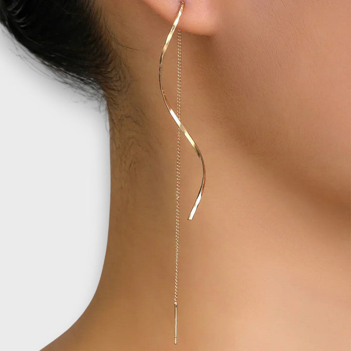 Elwira – Long Earrings with Wave Shape