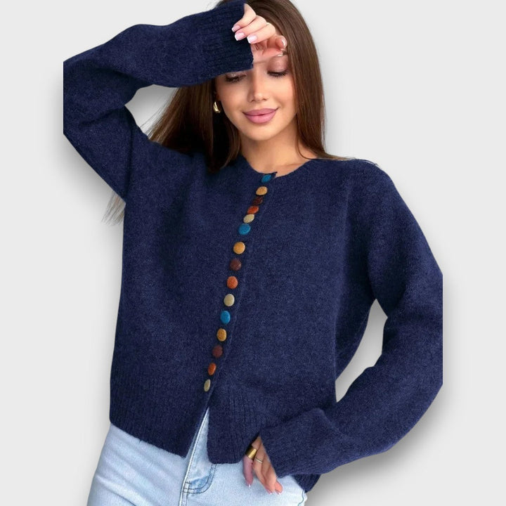 Noelle – Button-Accent Knit Cardigan