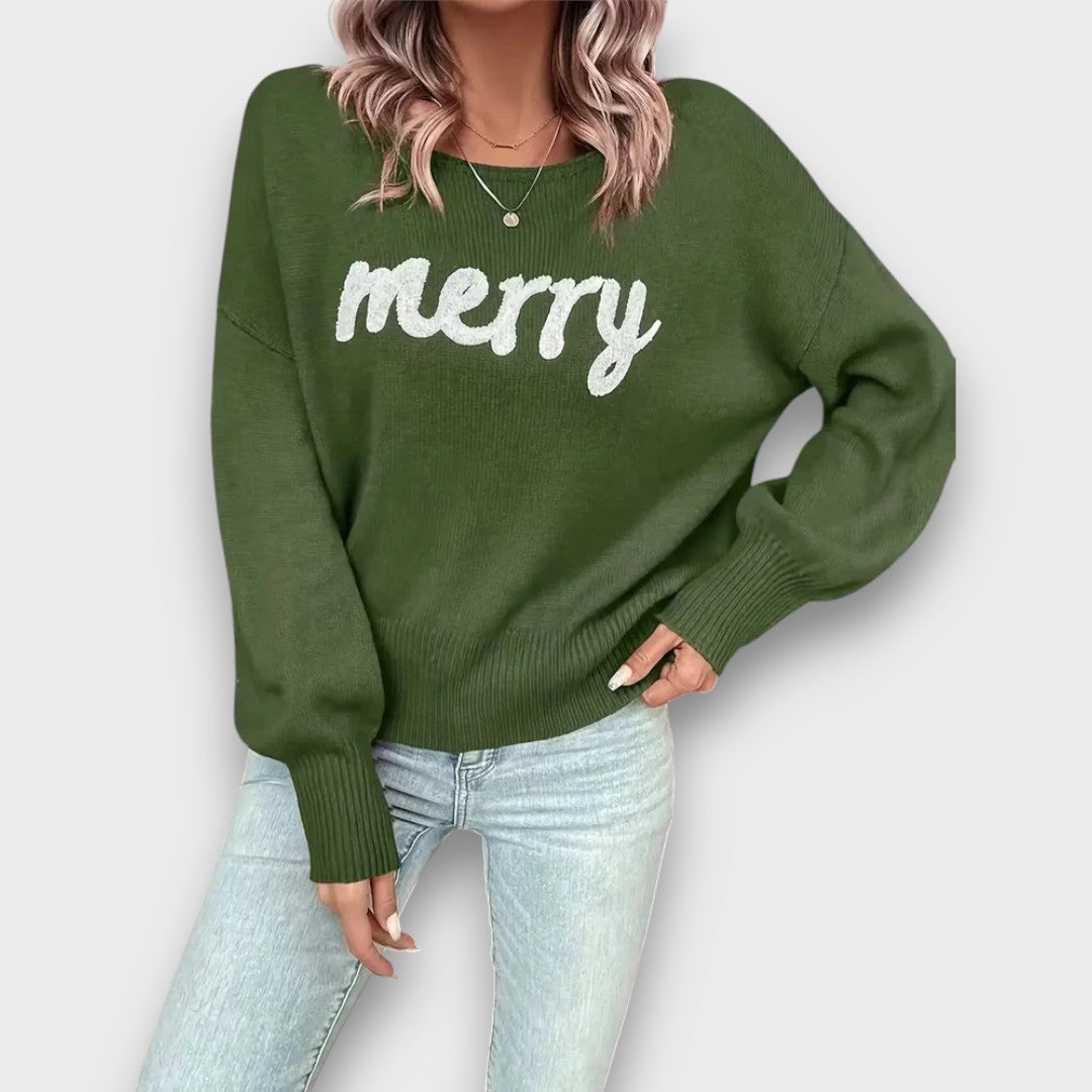 Merry – Christmas lettering sweater
