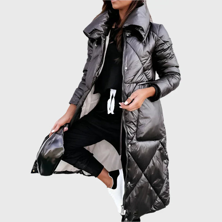 Amandelle – Quilted Longline Winter Coat