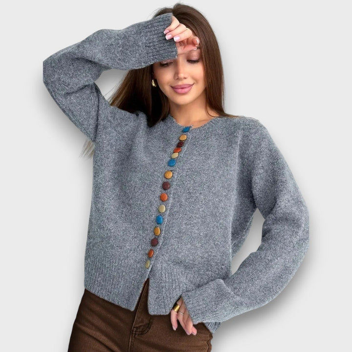 Noelle – Button-Accent Knit Cardigan