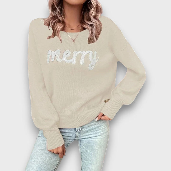 Merry – Christmas lettering sweater