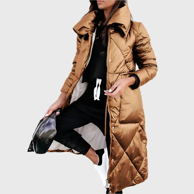 Amandelle – Quilted Longline Winter Coat