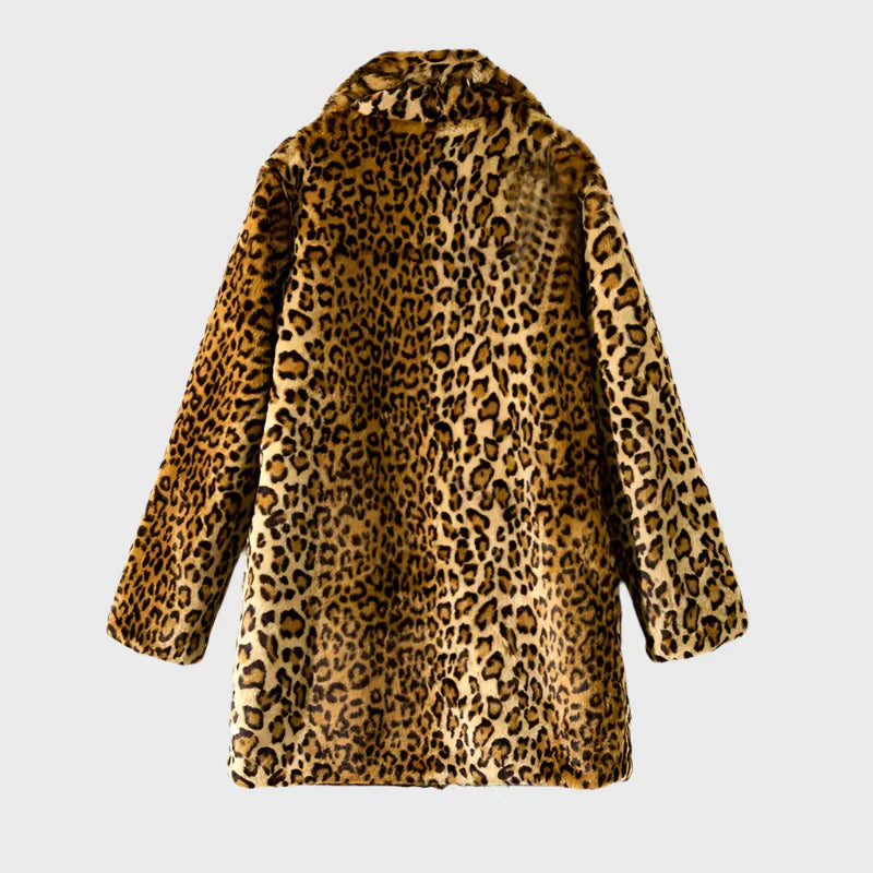 Laureline – Faux Fur Leopard Coat