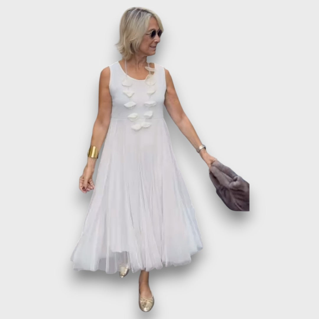 Alex – Elegant Knit-Tulle Layered Dress