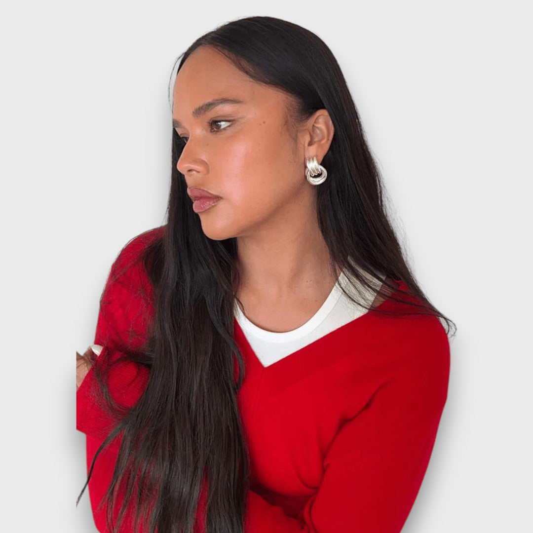 Nela – Filigree Knot Earrings in Gold Finish