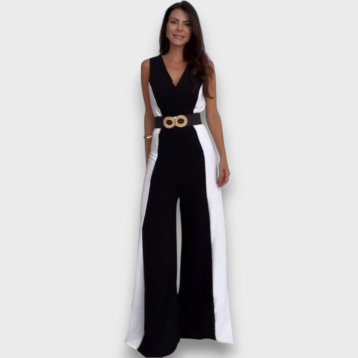 Elenaya – Two-Tone Jumpsuit with Waist Belt