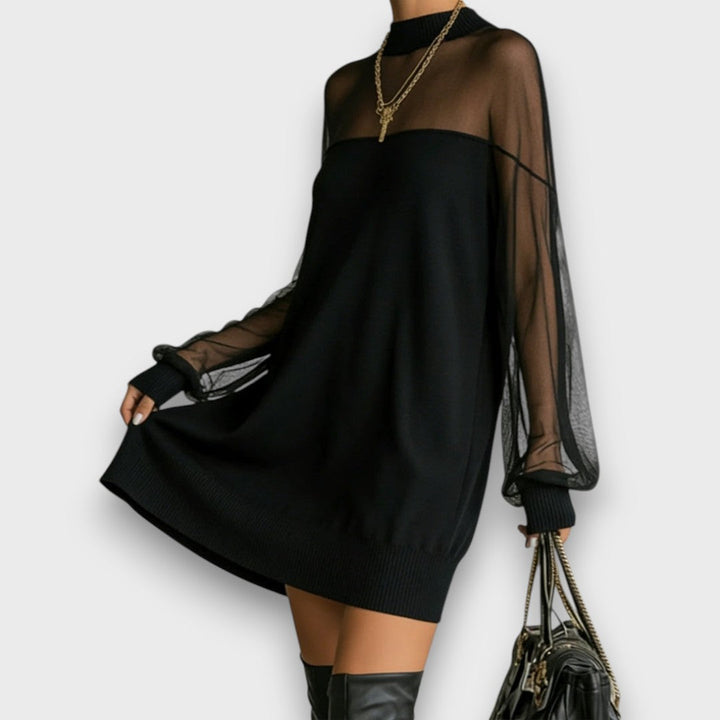 Nyela – Sheer Mesh Evening Mini Dress