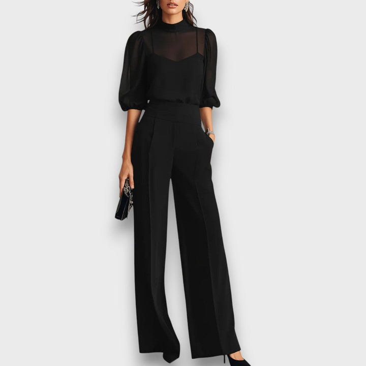 Noctira – Sheer Chiffon Three-Piece Set