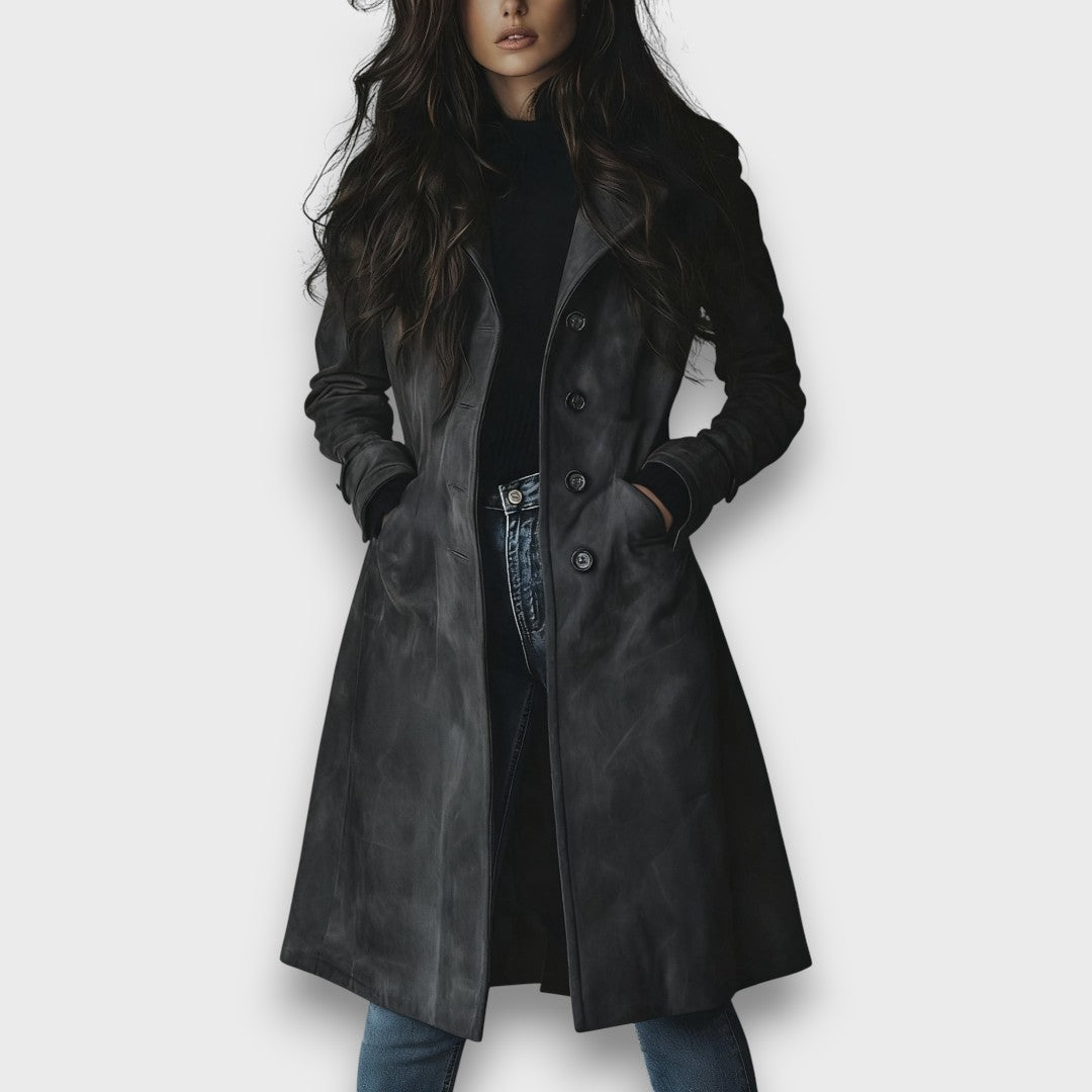 Irenelle – Long Vegan Suede Coat