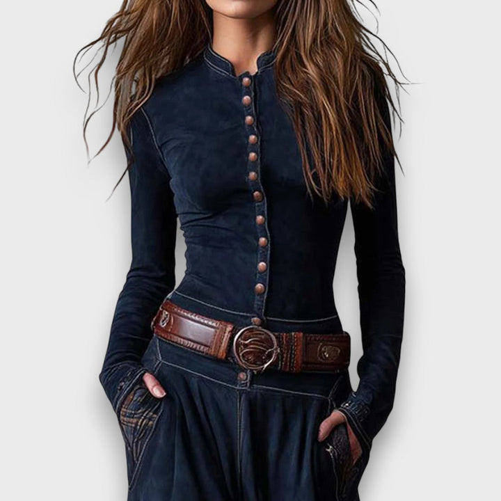 Milana – Elegant Suede-Feel Maxi Dress