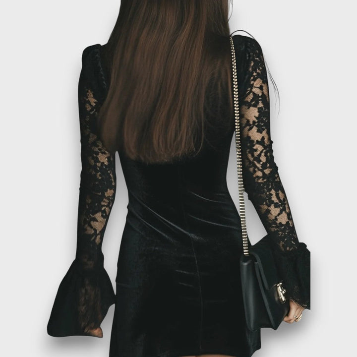 Orinthian – Velvet Mini Lace Dress