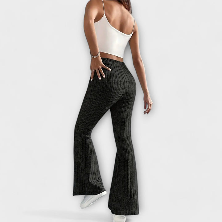 Luretta – Flared Trousers with Fine Structure