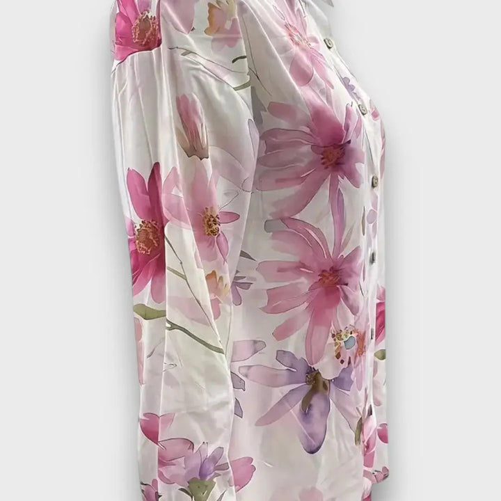 Emiliana – Flowing Blouse with Watercolor Flowers