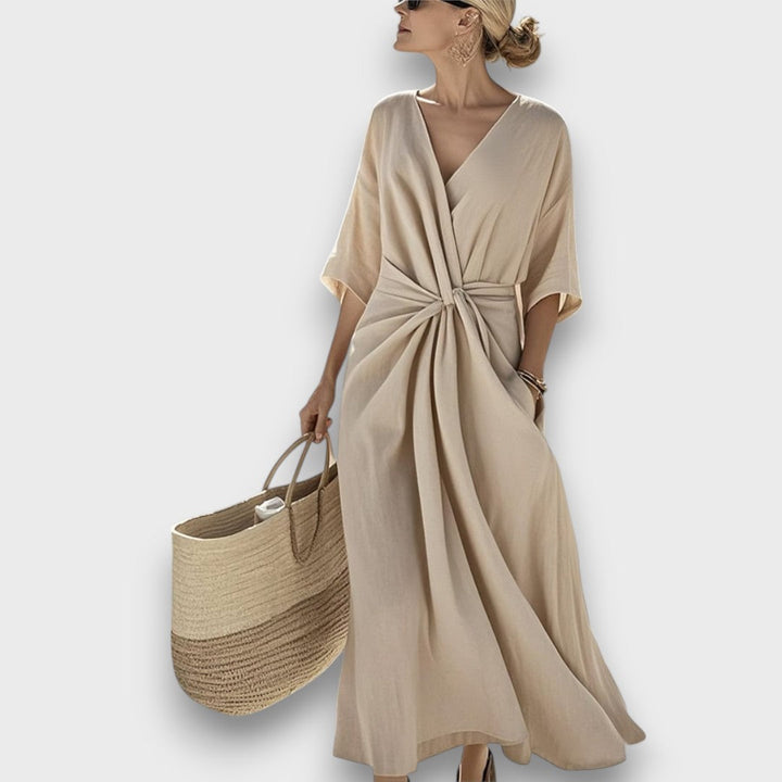 Miretta – Airy Dress with Mediterranean Knot Accent