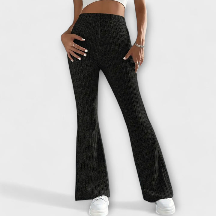 Luretta – Flared Trousers with Fine Structure