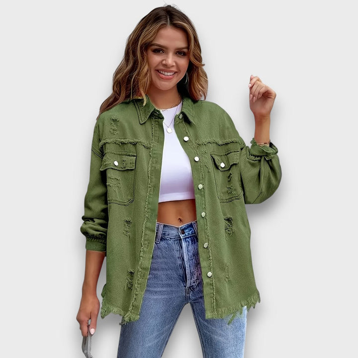 Neraya – Frayed Hem Overshirt