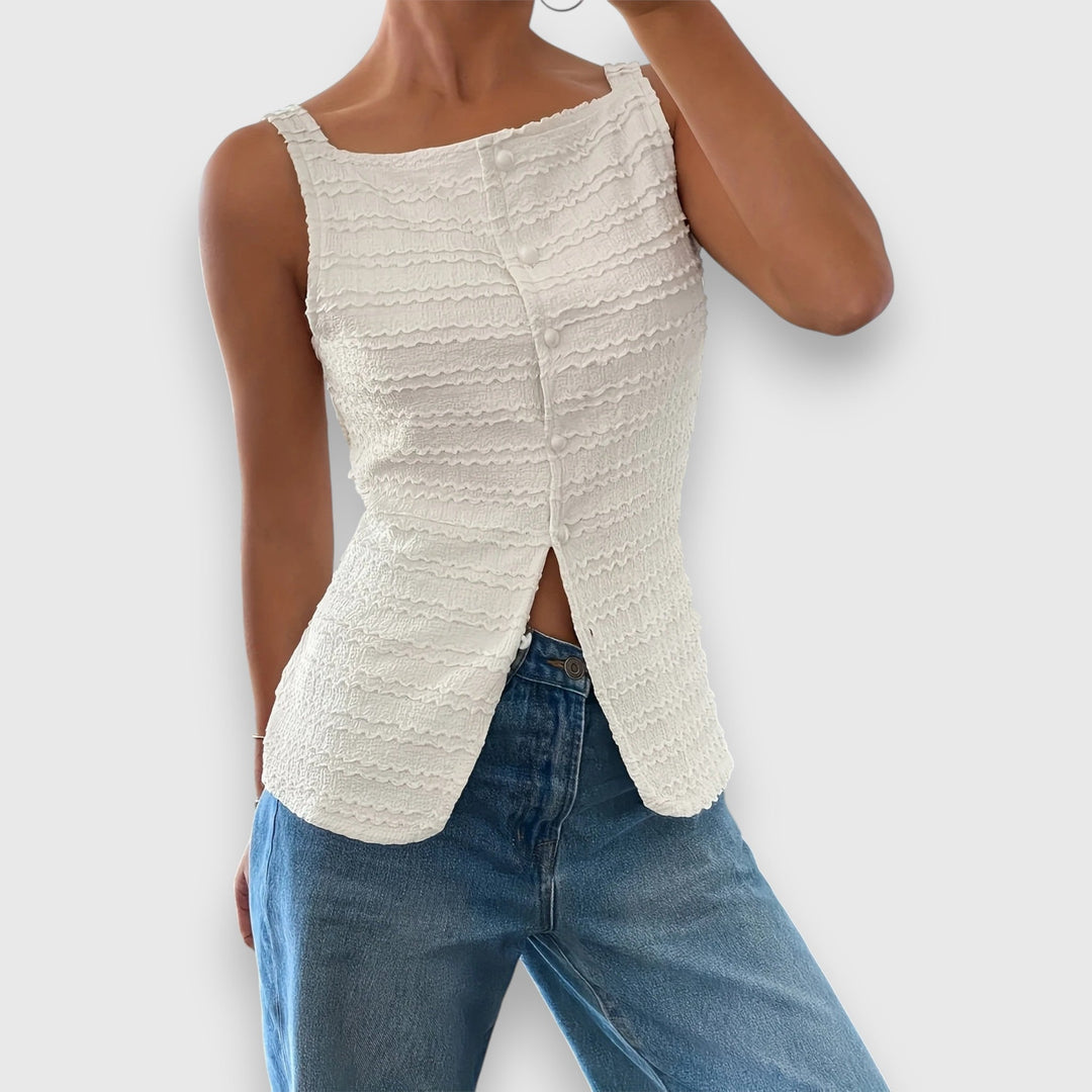 Livona – Sleeveless Shirt with Texture