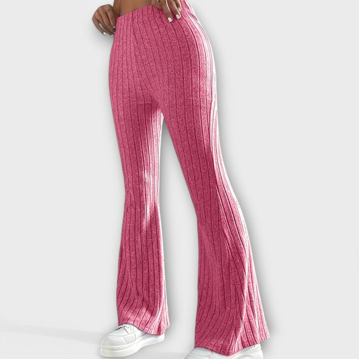 Luretta – Flared Trousers with Fine Structure