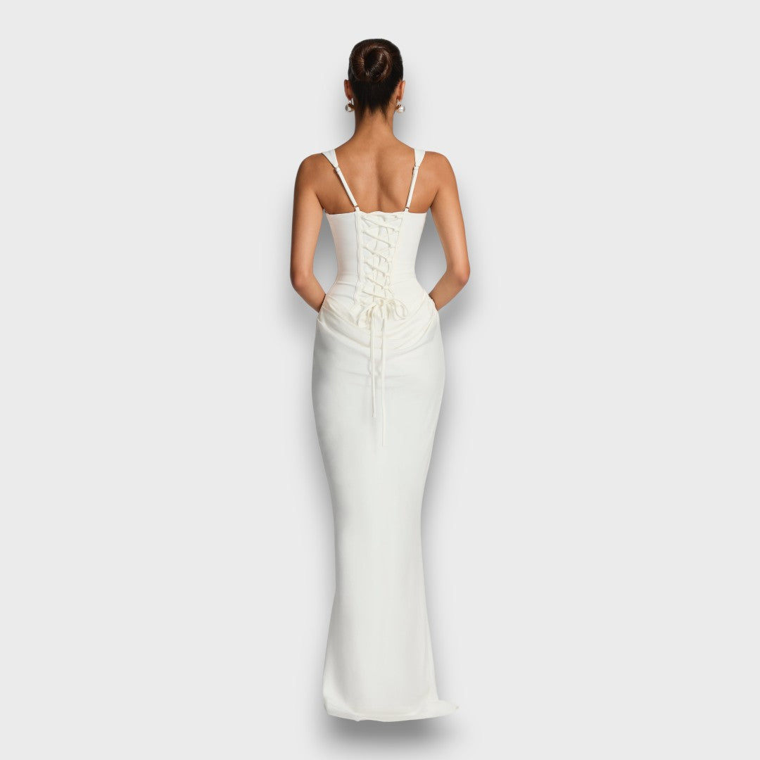 Leonara – Sculpted Maxi Dress with Quiet Elegance