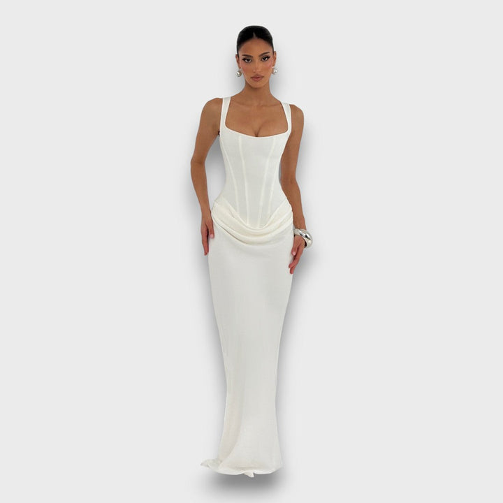 Leonara – Sculpted Maxi Dress with Quiet Elegance