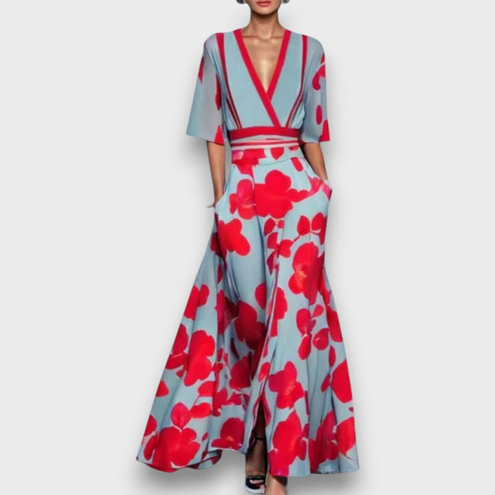 Althea – Floral Wrap Midi Dress