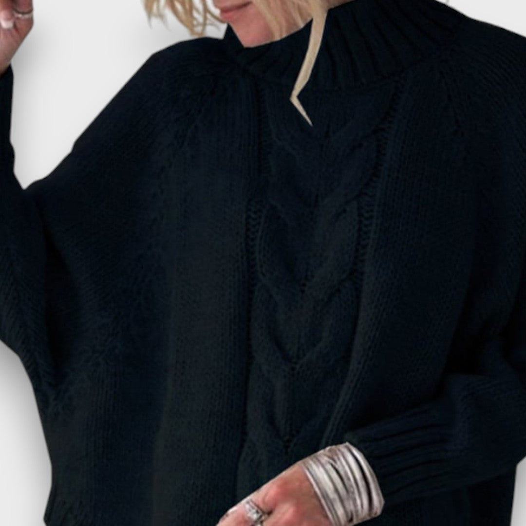 Levaniah – Classic Turtleneck Sweater with Cable Knit Pattern