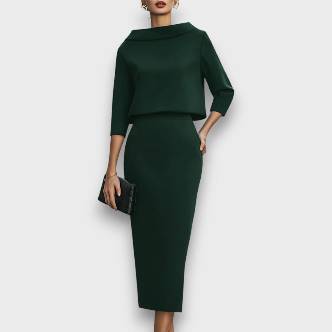 Elona – Tailored Two-Piece with Architectural Ease